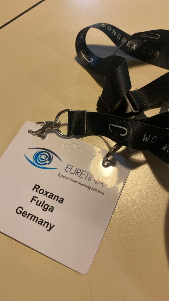 Der Teilnehmerpass von Roxana Fulga auf der Euretina